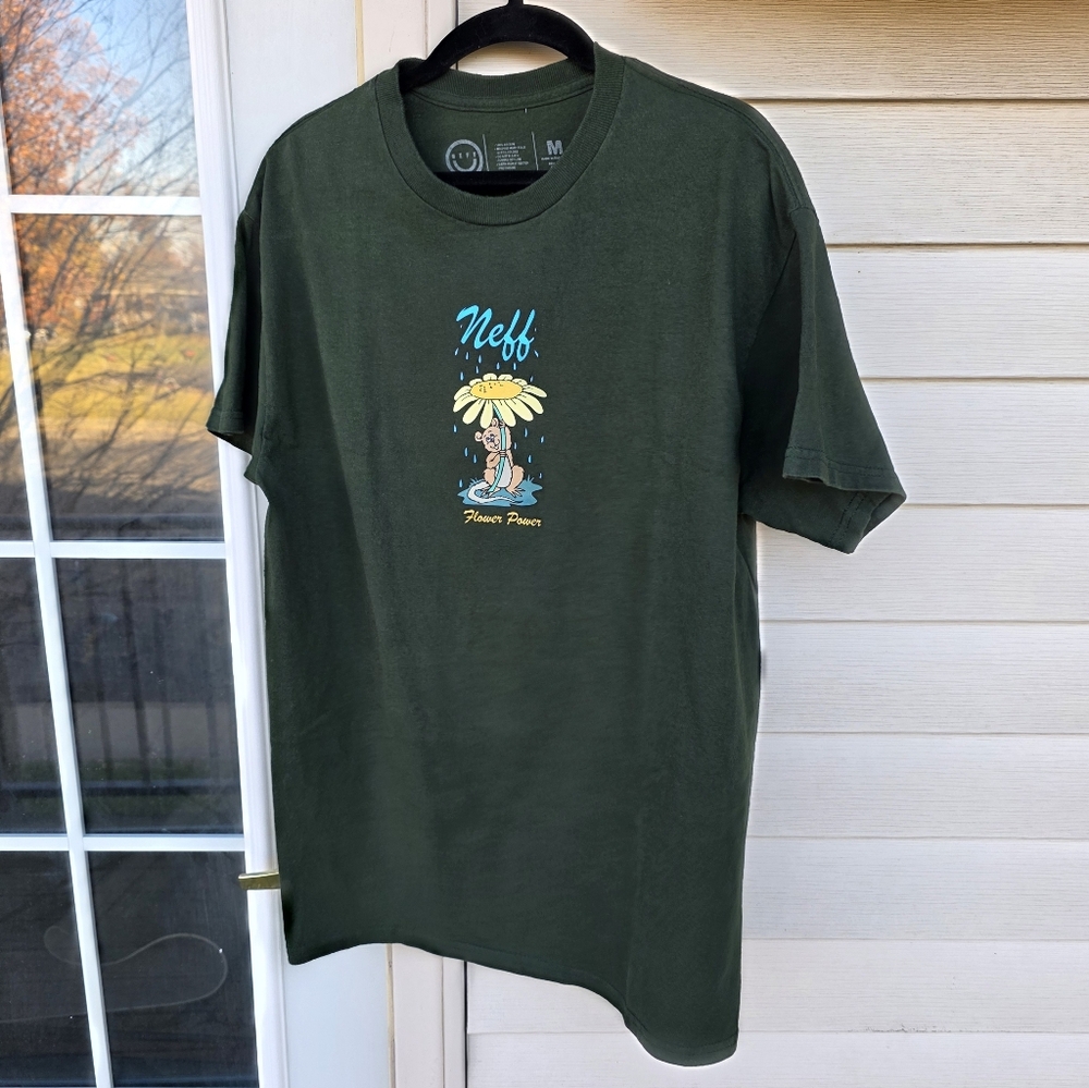 Neff Dark Green Graphic Tee Medium